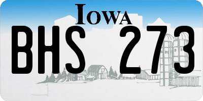 IA license plate BHS273