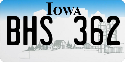 IA license plate BHS362