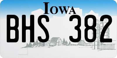 IA license plate BHS382