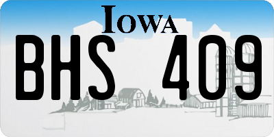 IA license plate BHS409