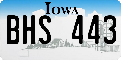 IA license plate BHS443