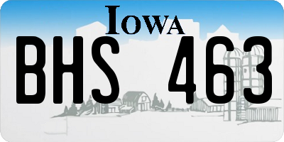 IA license plate BHS463