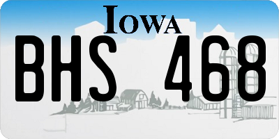 IA license plate BHS468