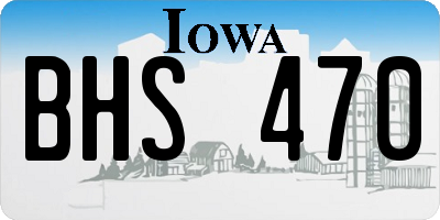 IA license plate BHS470
