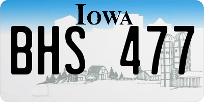 IA license plate BHS477