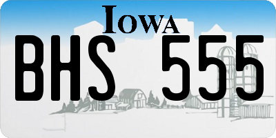 IA license plate BHS555