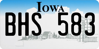 IA license plate BHS583