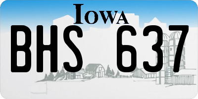 IA license plate BHS637