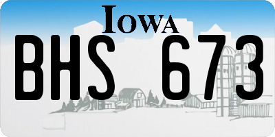 IA license plate BHS673