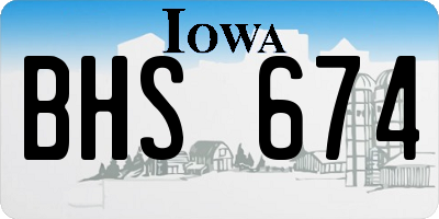 IA license plate BHS674