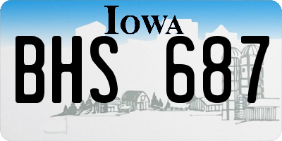 IA license plate BHS687