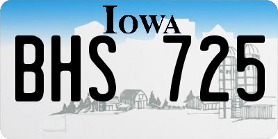 IA license plate BHS725