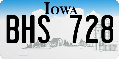 IA license plate BHS728