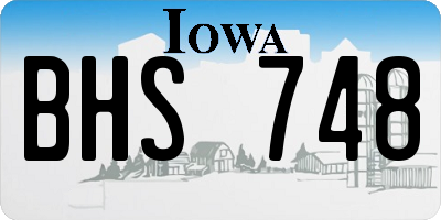 IA license plate BHS748