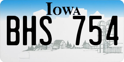 IA license plate BHS754