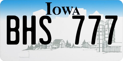 IA license plate BHS777