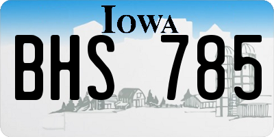 IA license plate BHS785