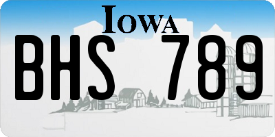 IA license plate BHS789
