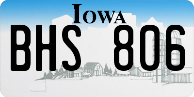 IA license plate BHS806
