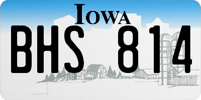 IA license plate BHS814