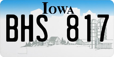 IA license plate BHS817
