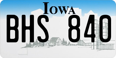 IA license plate BHS840