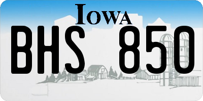 IA license plate BHS850