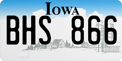 IA license plate BHS866