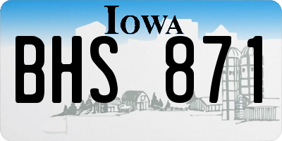 IA license plate BHS871