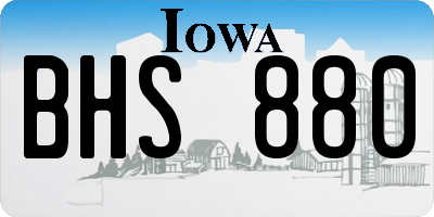 IA license plate BHS880