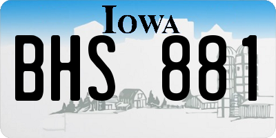 IA license plate BHS881