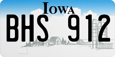 IA license plate BHS912