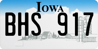 IA license plate BHS917