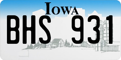 IA license plate BHS931