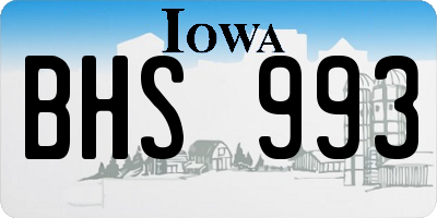 IA license plate BHS993