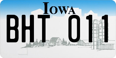 IA license plate BHT011