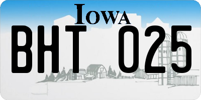 IA license plate BHT025