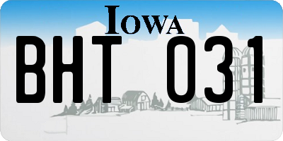 IA license plate BHT031