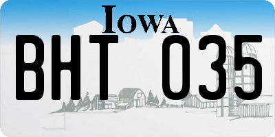 IA license plate BHT035