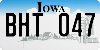 IA license plate BHT047
