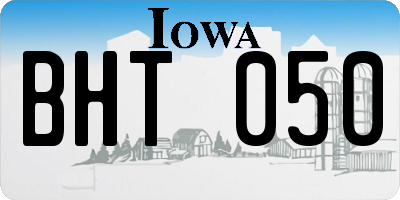 IA license plate BHT050