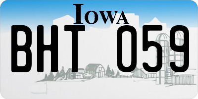 IA license plate BHT059