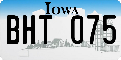 IA license plate BHT075