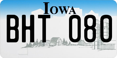 IA license plate BHT080