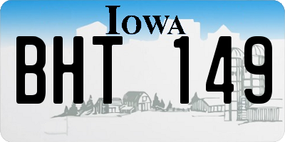 IA license plate BHT149
