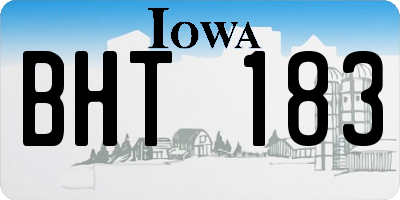 IA license plate BHT183