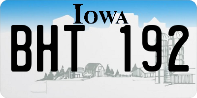 IA license plate BHT192