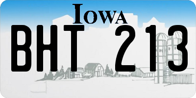 IA license plate BHT213