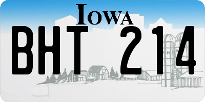 IA license plate BHT214