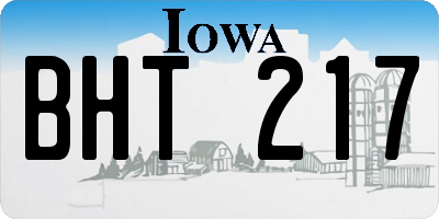 IA license plate BHT217